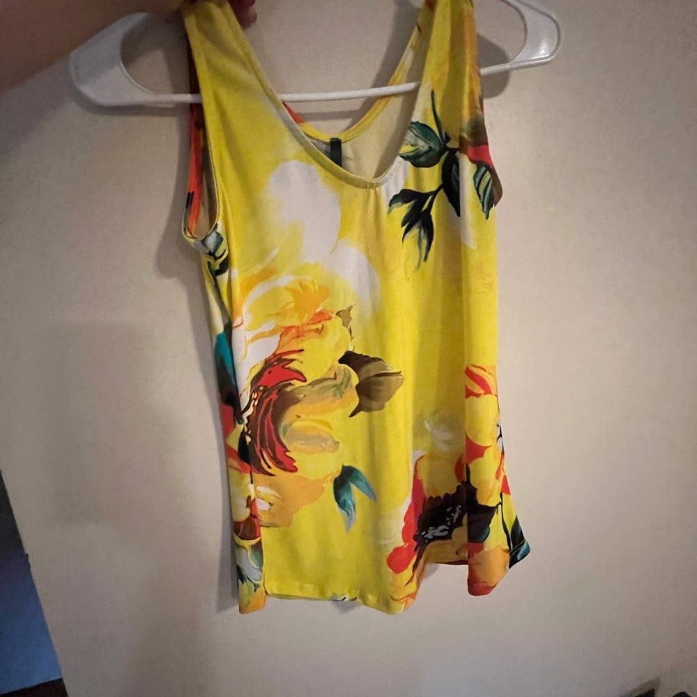 Floral Yellow Sleeveless Top